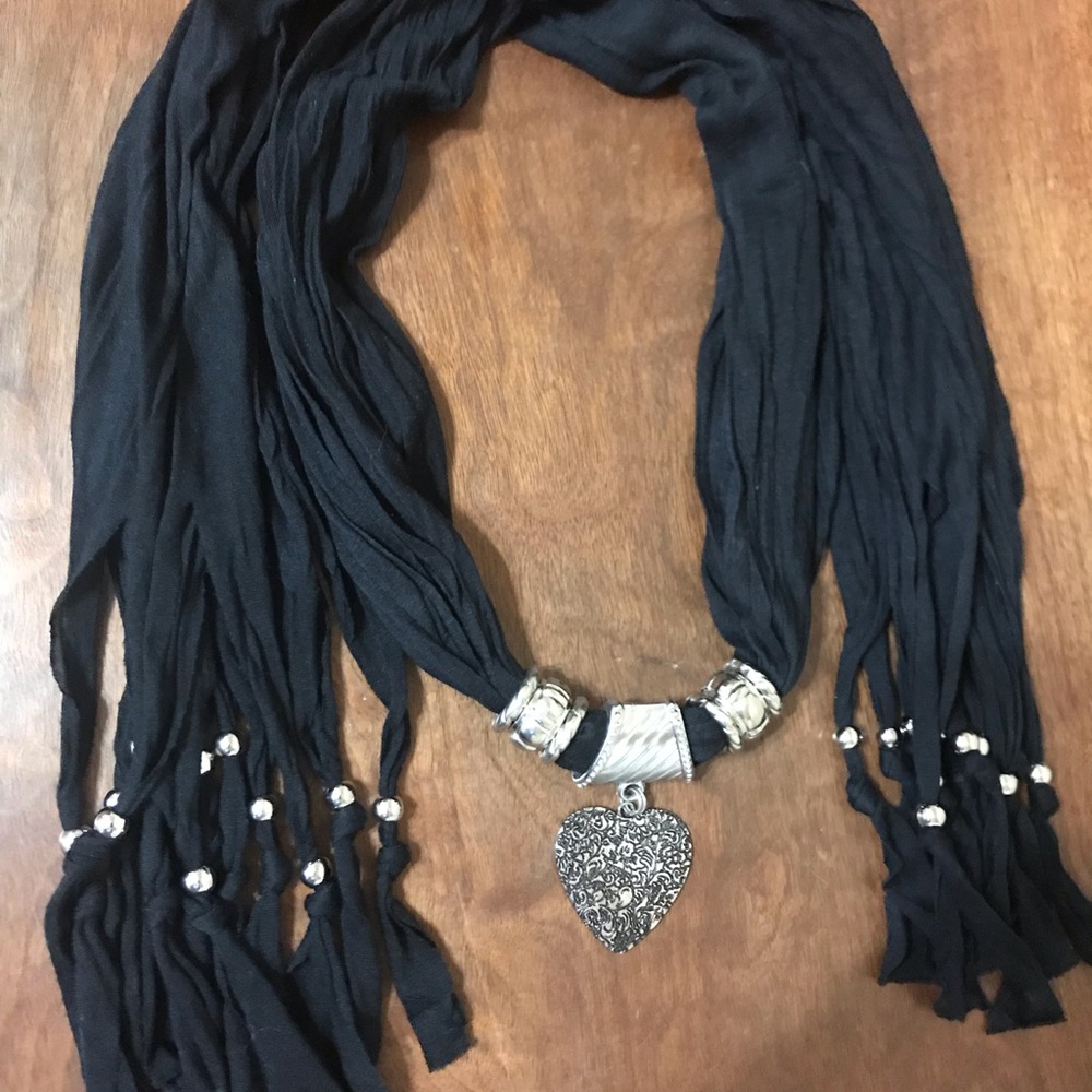 Black jeweled scarf